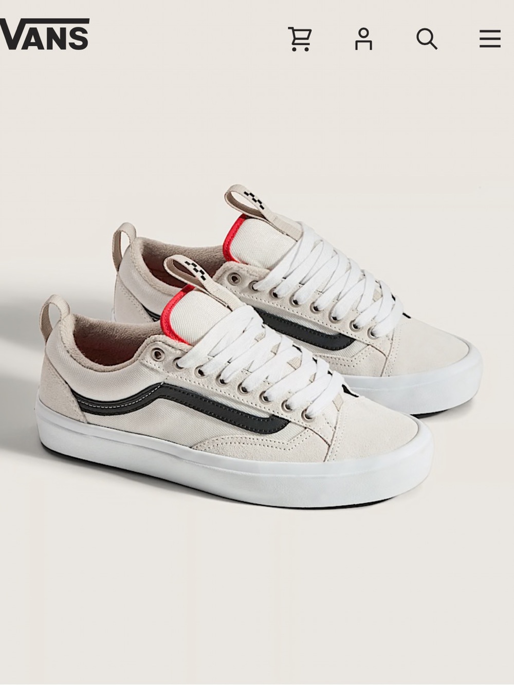 Vans Men’s Range EXP Sneakers White Black Red Size 9.5